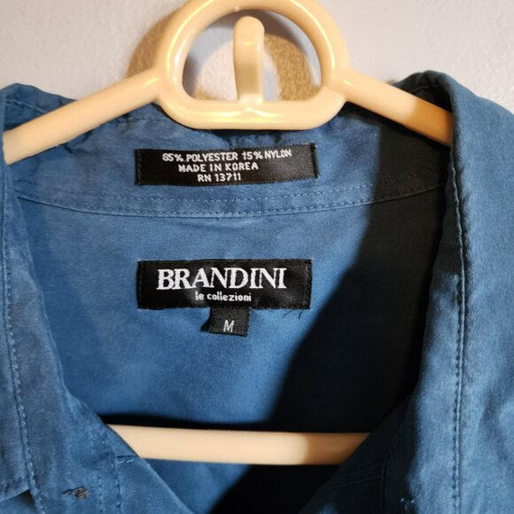 EUC Brandini Long Sleeve Suede feel Casual Dress Shirt - Picture 3 of 3